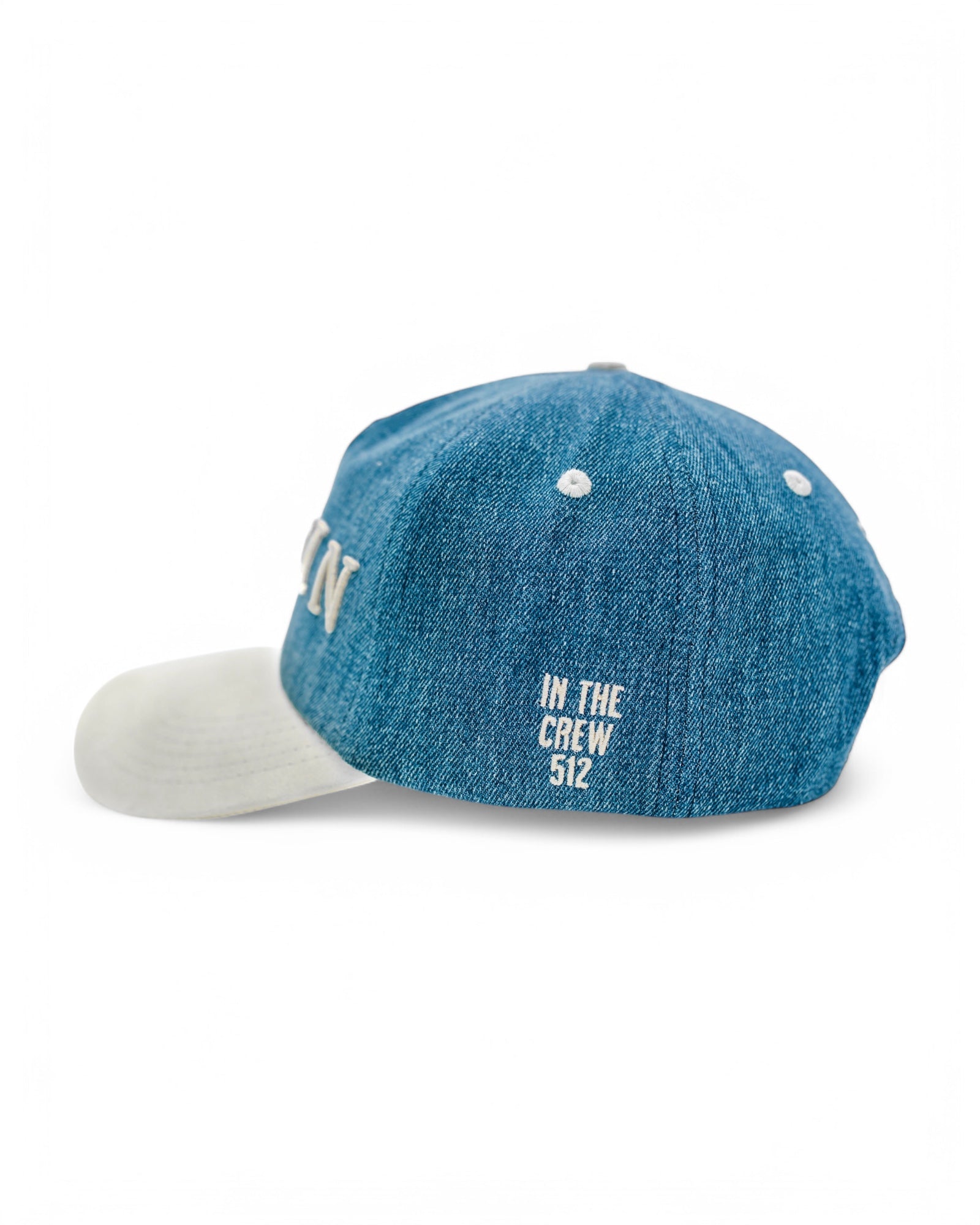 Suede Brim Unstructured Snapback - Denim
