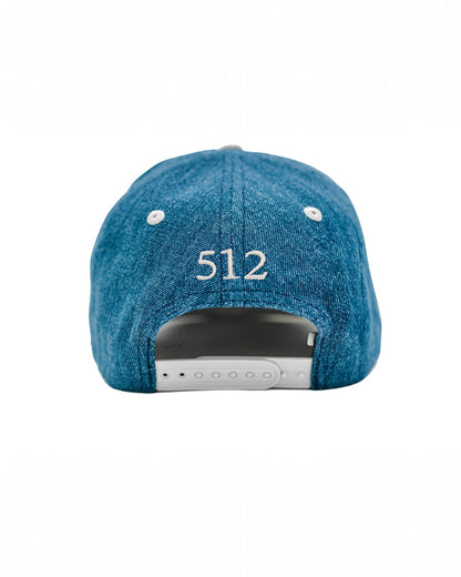 Suede Brim Unstructured Snapback - Denim