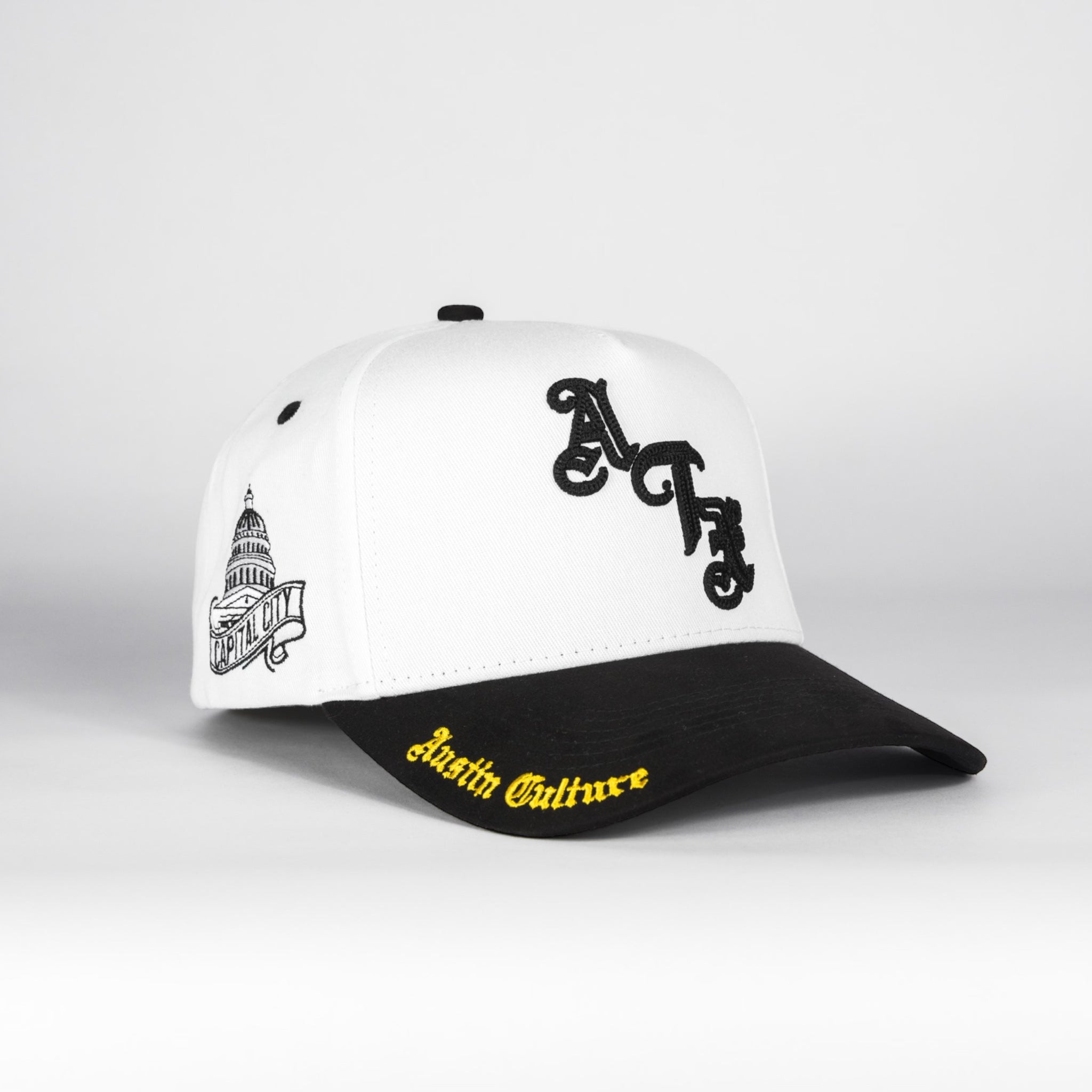 ATX Suede Brim Snapback - White/Black