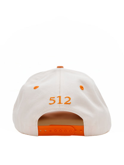 Suede Brim SnapBack- Orange/Cream