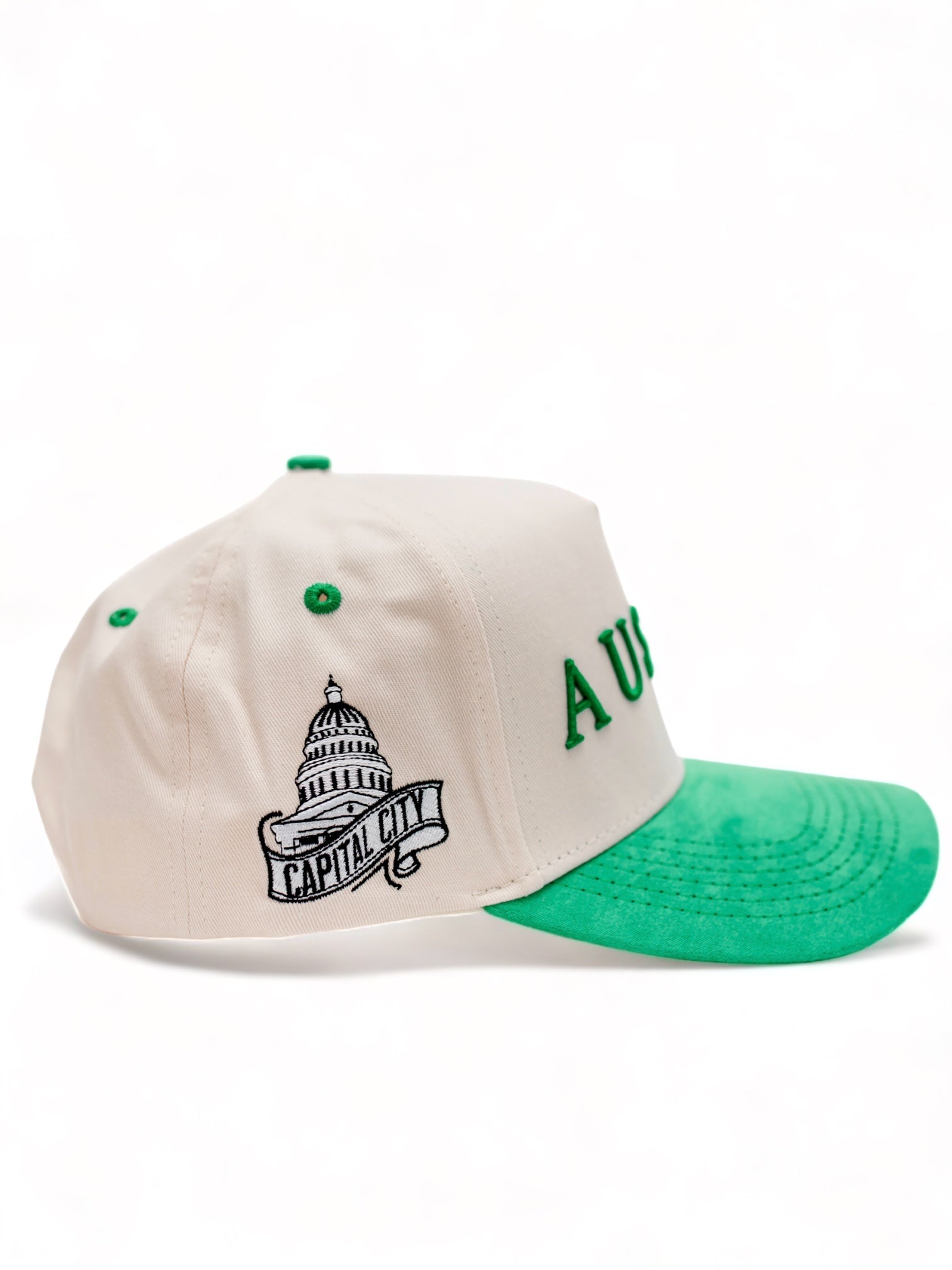 Suede Brim SnapBack - Green/Cream
