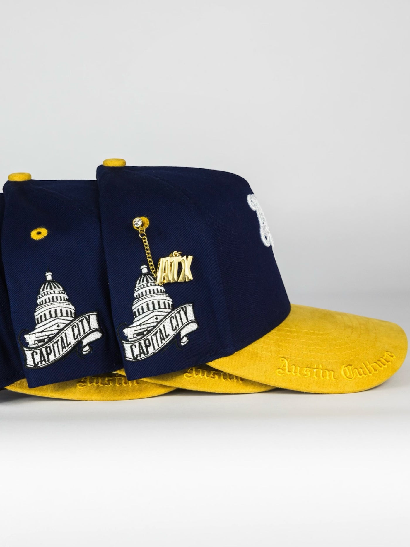 ATX Suede Brim Snapback - Navy/Tan