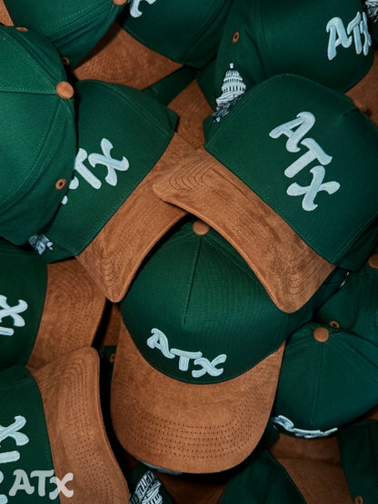 ATX Snapback - Forest Green/Brown Suede Brim