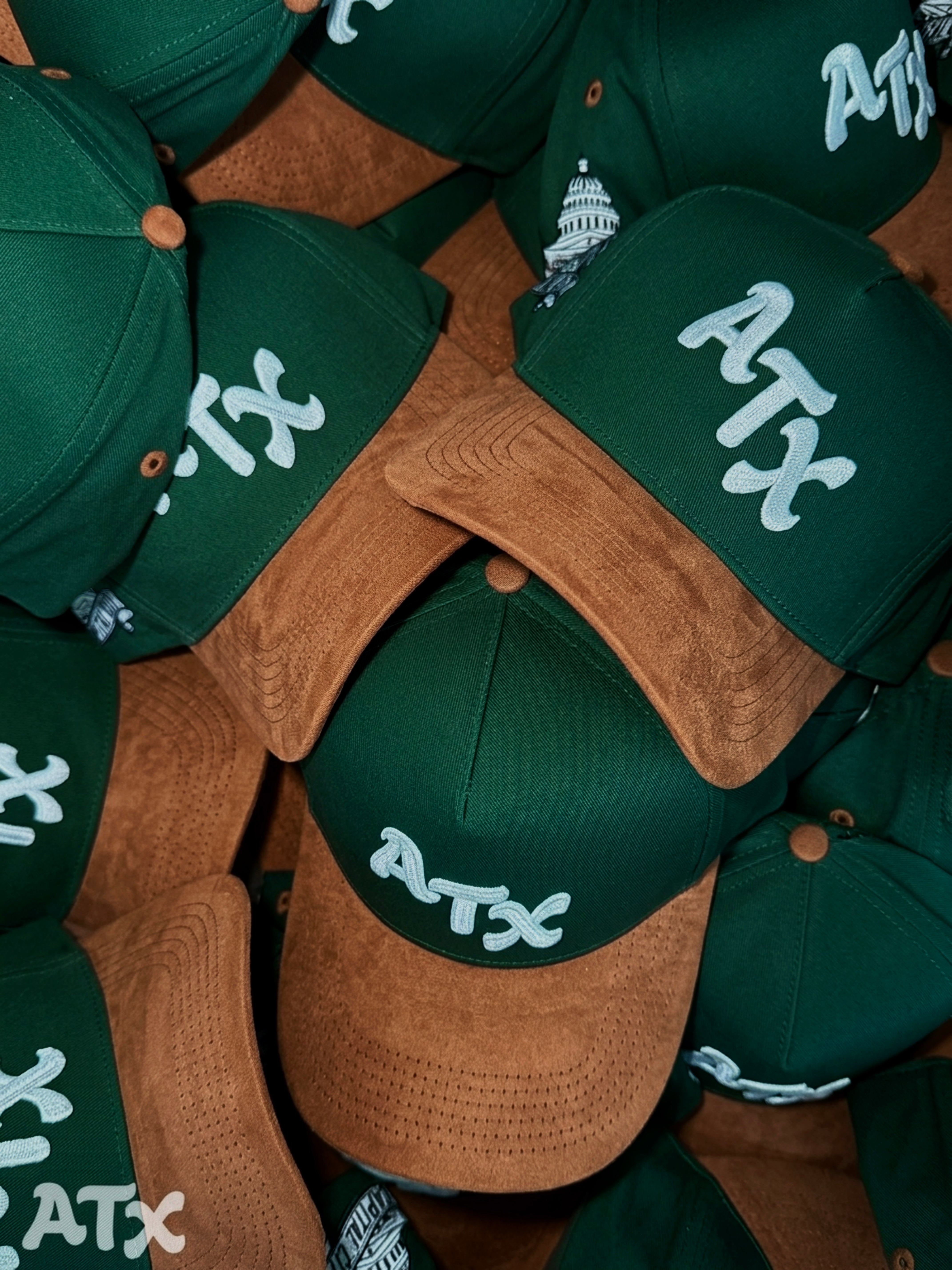 ATX Snapback - Forest Green/Brown Suede Brim
