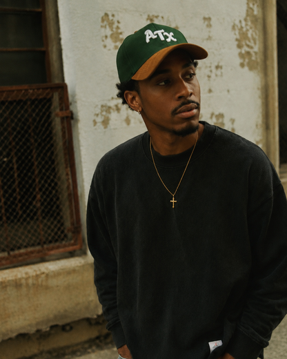 ATX Snapback - Forest Green/Brown Suede Brim