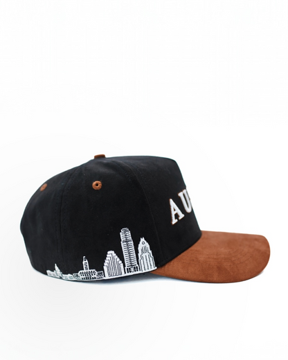 Austin Suede Snapback - Black/Brown