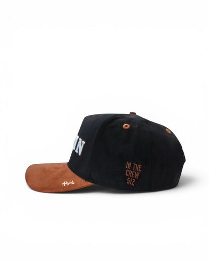 Austin Suede Snapback - Black/Brown