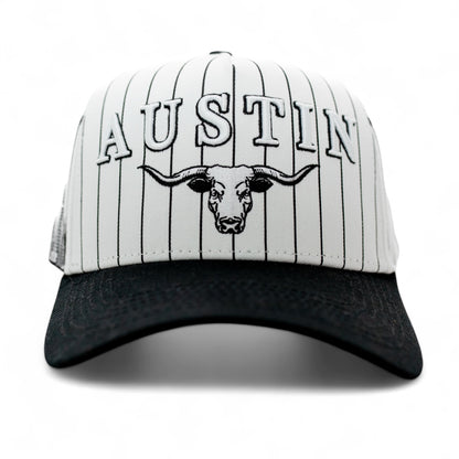 Black Pinstripe Longhorn Snapback