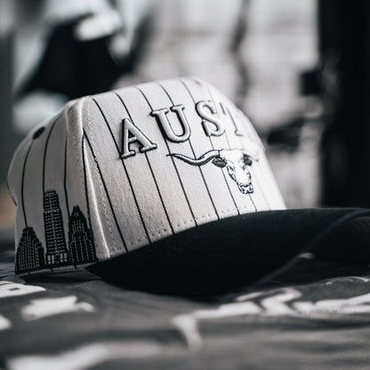 Black Pinstripe Longhorn Snapback