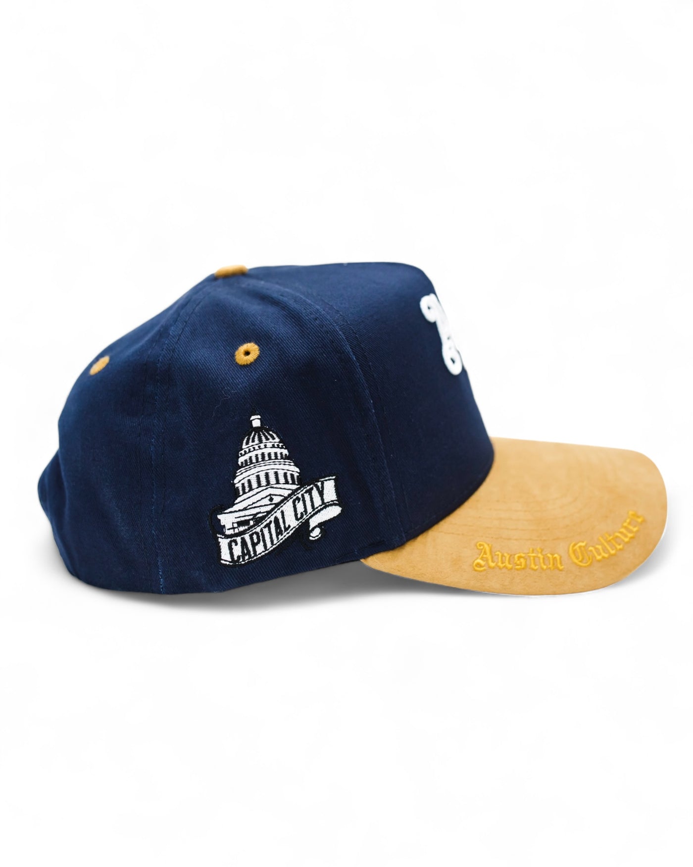 ATX Suede Brim Snapback - Navy/Tan