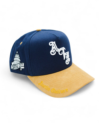 ATX Suede Brim Snapback - Navy/Tan