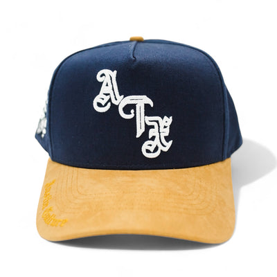 ATX Suede Brim Snapback - Navy/Tan