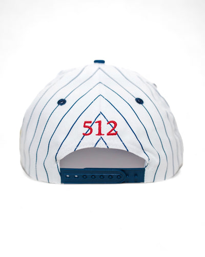 Suede Brim Snapback - Blue Pinstripe