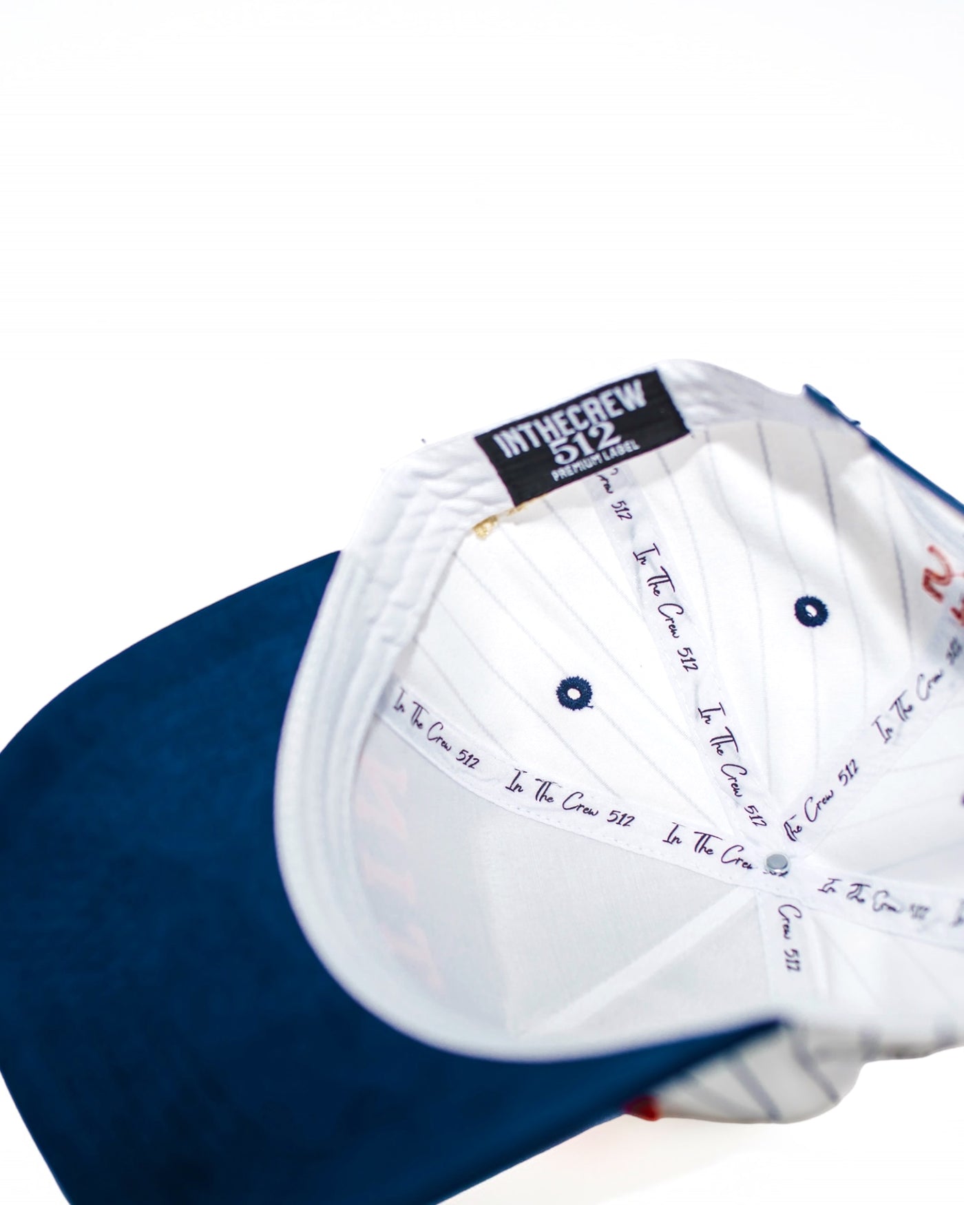 Suede Brim Snapback - Blue Pinstripe