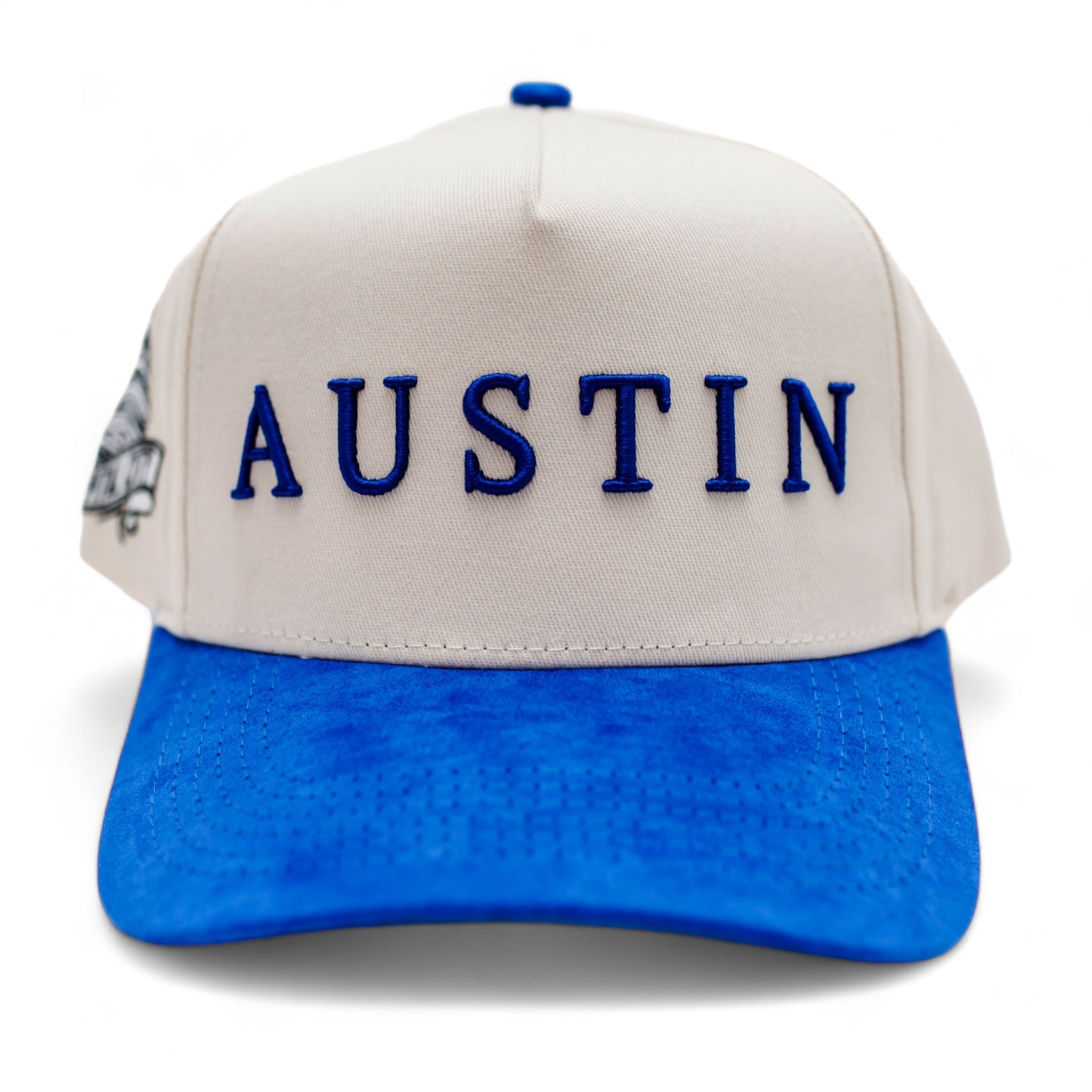 Suede Brim Snapback - Blue/Cream