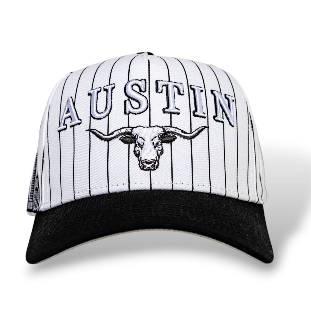 Black Pinstripe Longhorn Snapback