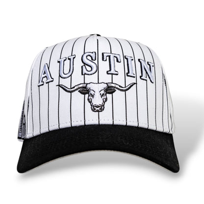 Black Pinstripe Longhorn Snapback