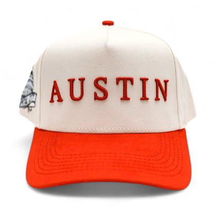 Suede Brim Snapback - Red/Cream