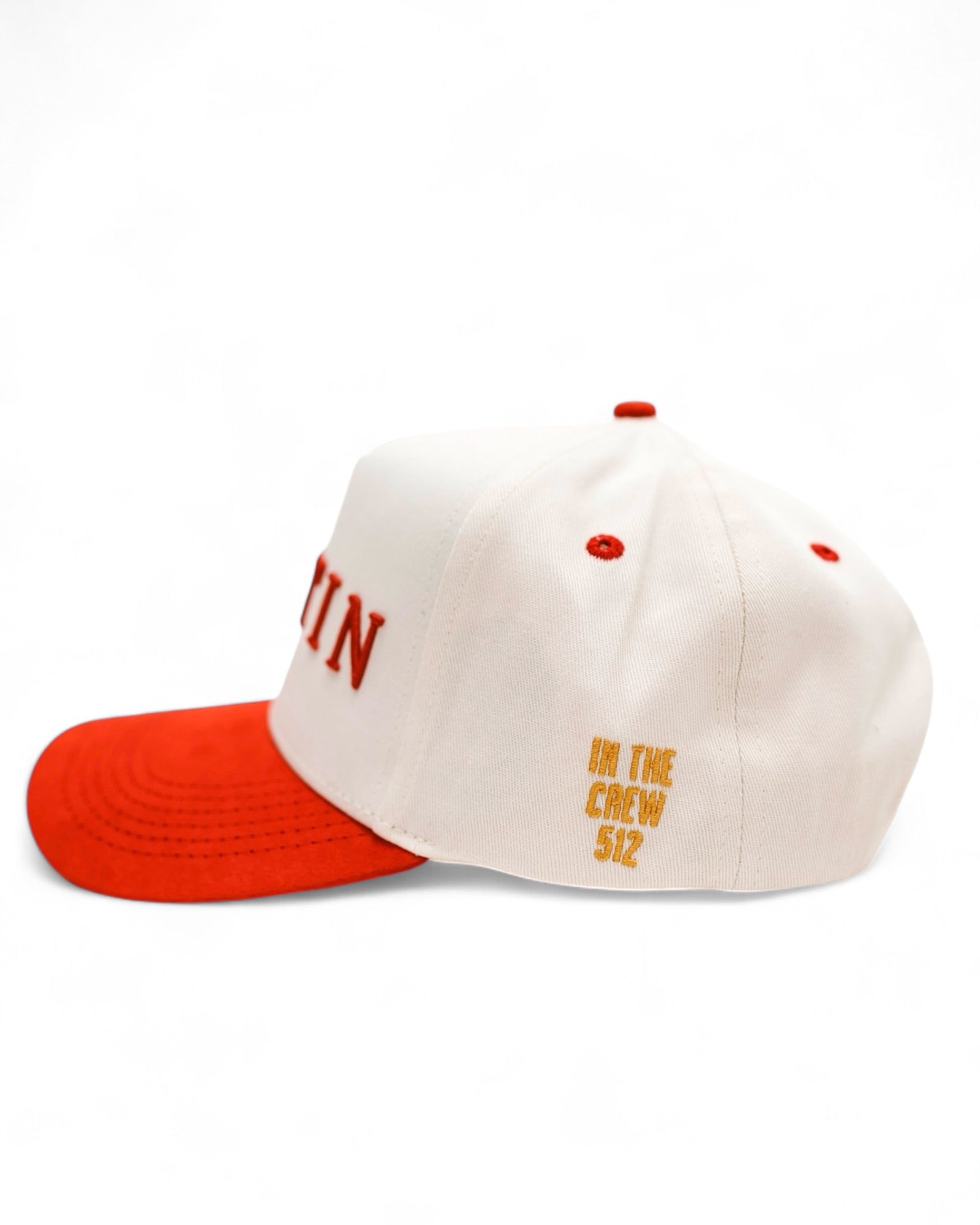 Suede Brim Snapback - Red/Cream