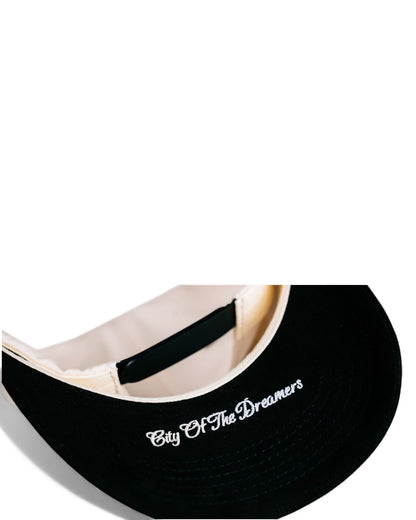 Suede Brim Snapback - Black/Cream