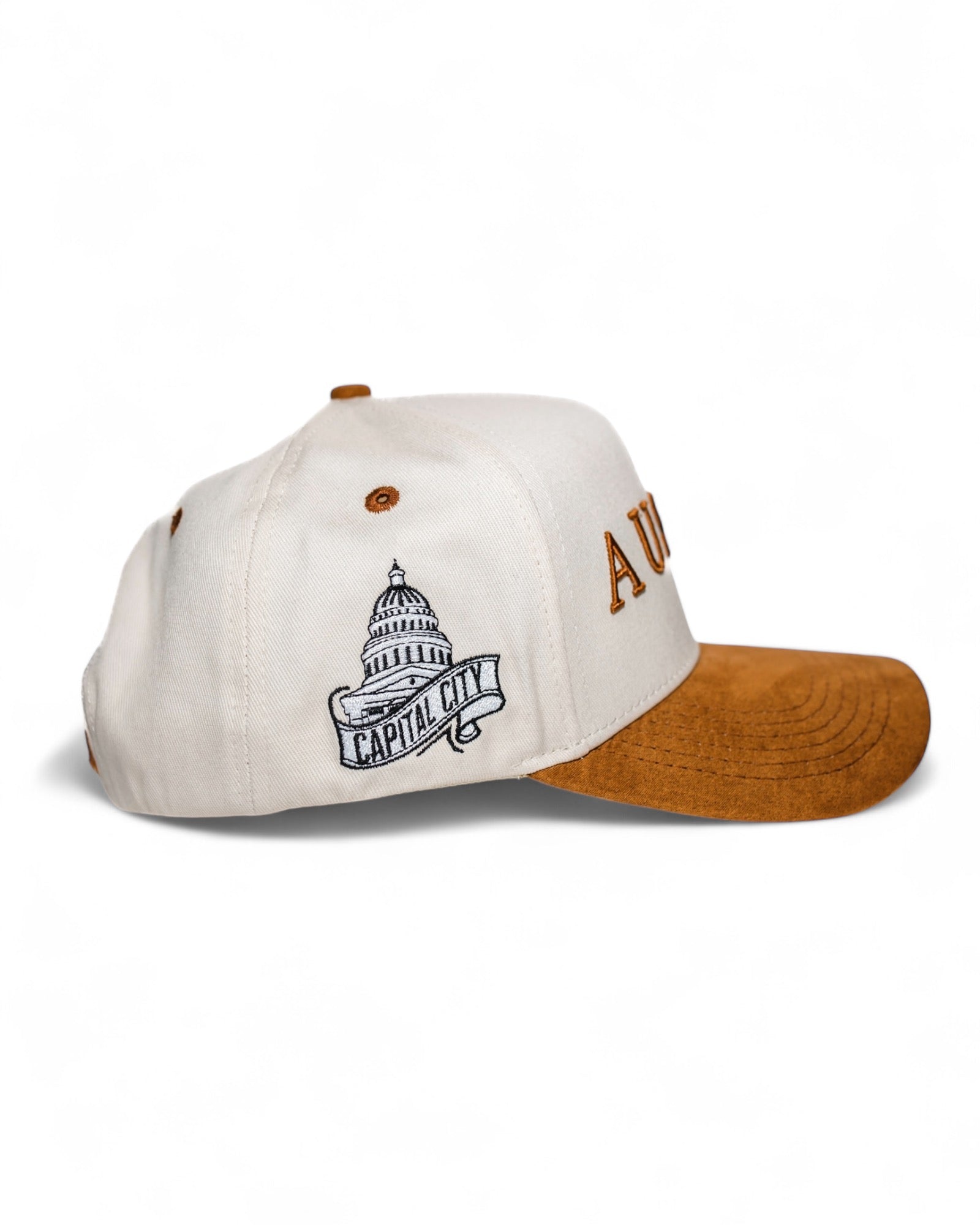 Suede Brim Snapback - Brown/Cream