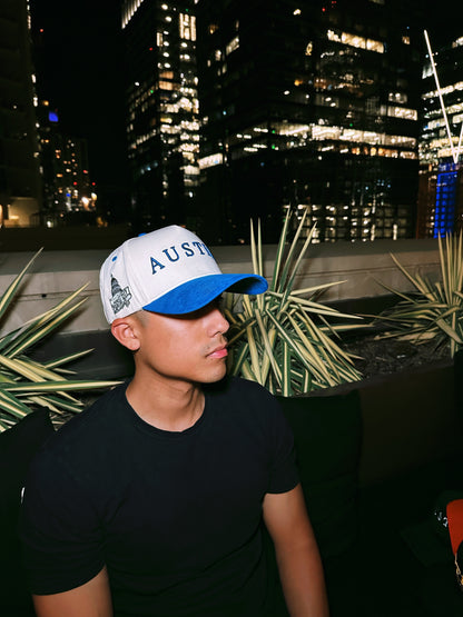 Suede Brim Snapback - Blue/Cream
