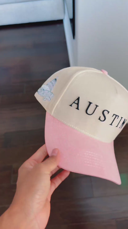 Suede Brim Snapback - Pink/Cream