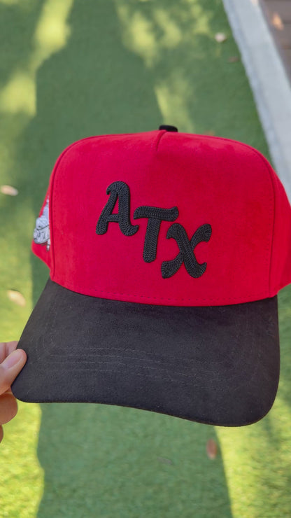 ATX Suede Snapback - Red/Black